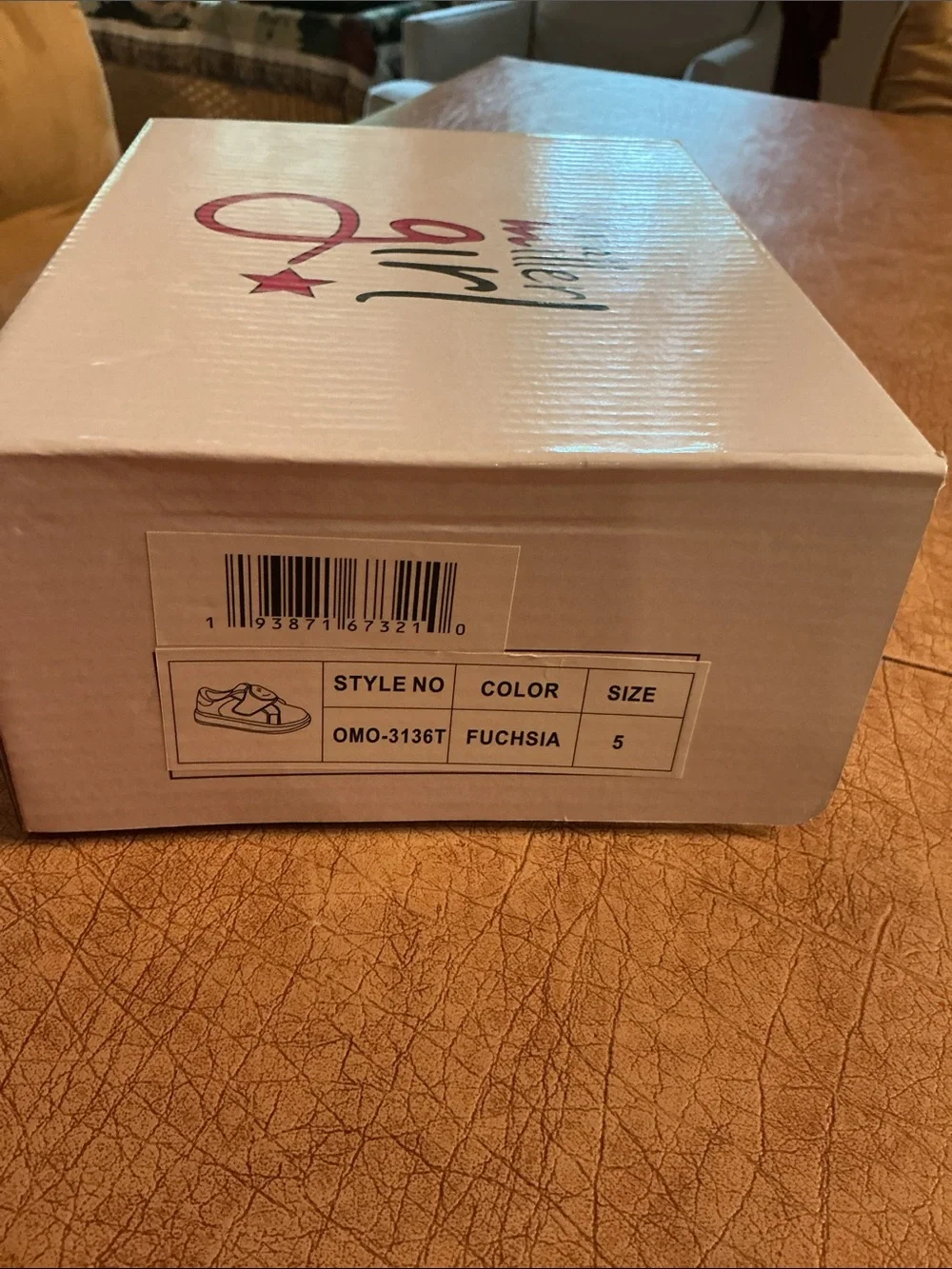 Olivia Miller White Sneakers with Hot Pink Smiley Accent